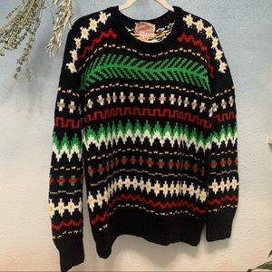 Vintage Oversized Grandpa Sweater made in Peru Cozy Slouchy Chunky Size L